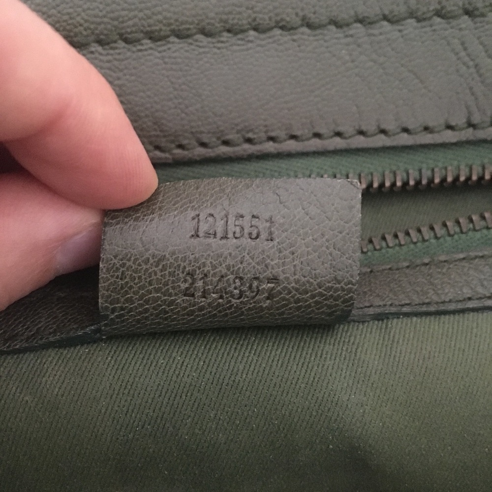 Gucci Green Studded Blondie Satchel Green GG Logo - Picture 10 of 10